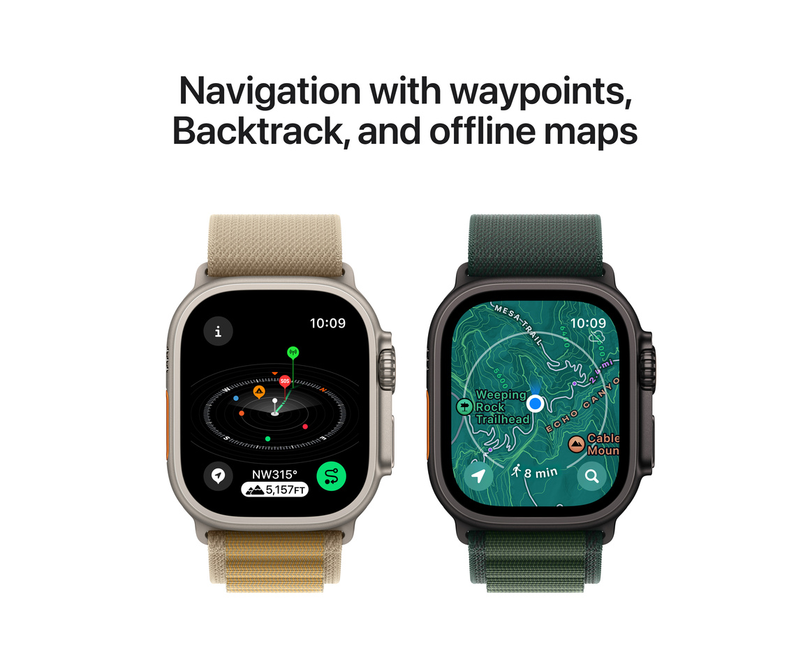 Apple Watch Ultra 2 GPS + Cellular 49mm Svart Titanboett med Svart Titan Milanesisk loop Large