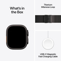 Apple Watch Ultra 2 GPS + Cellular 49mm Svart Titanboett med Svart Titan Milanesisk loop Large