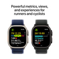 Apple Watch Ultra 2 GPS + Cellular 49mm Svart Titanboett med Mörkgrön Bergsloop - Small