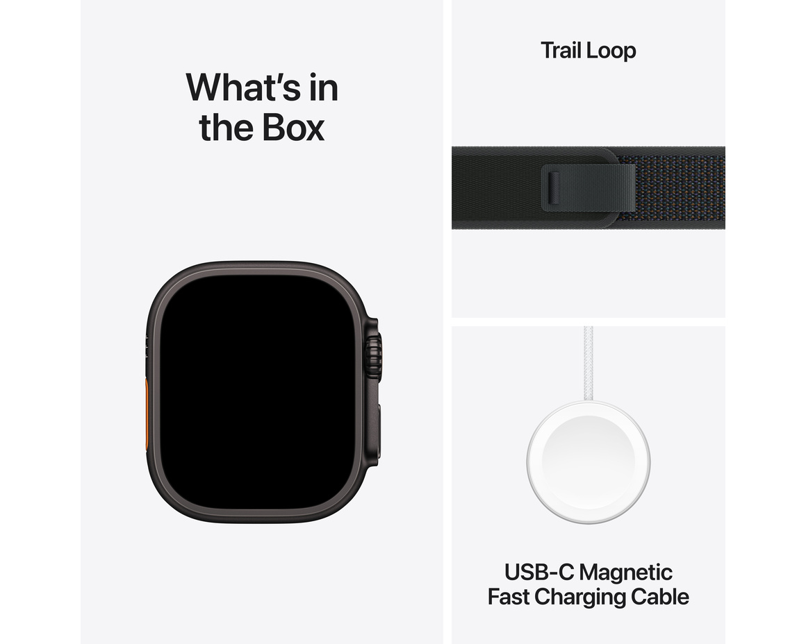 Apple Watch Ultra 2 GPS + Cellular 49mm Svart Titanboett med Svart Terrängloop - M/L
