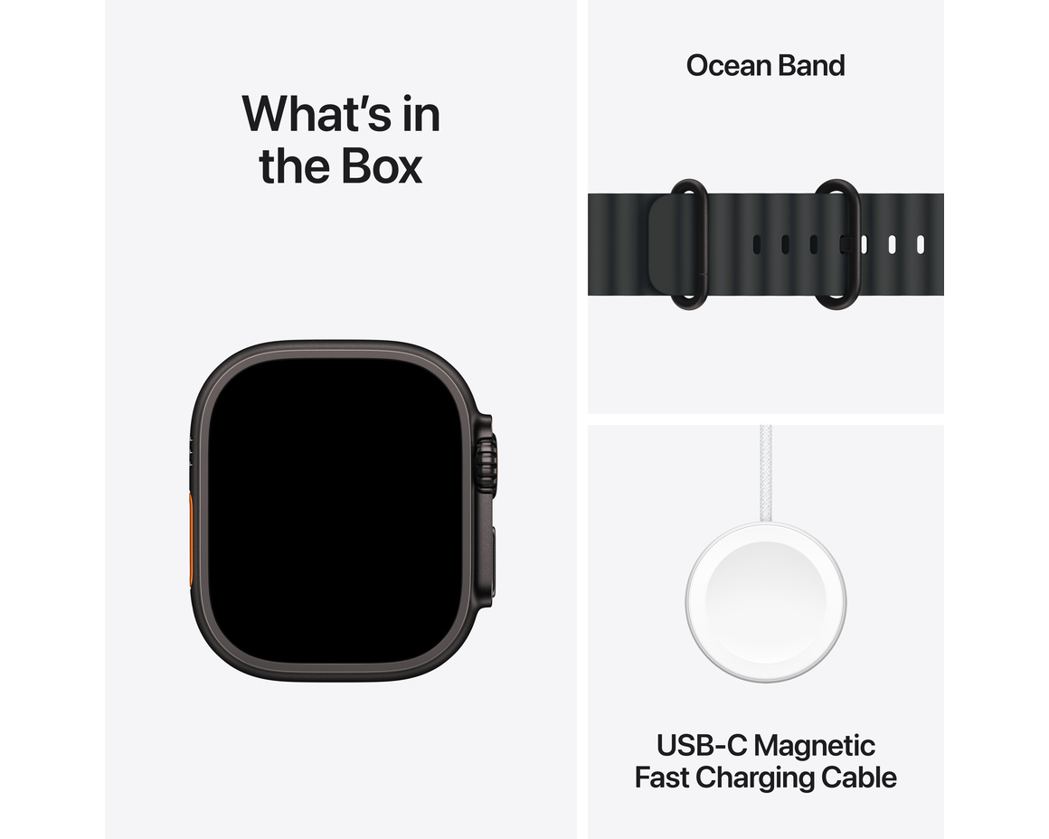 Apple Watch Ultra 2 GPS + Cellular 49mm Svart Titanboett med Svart havsband