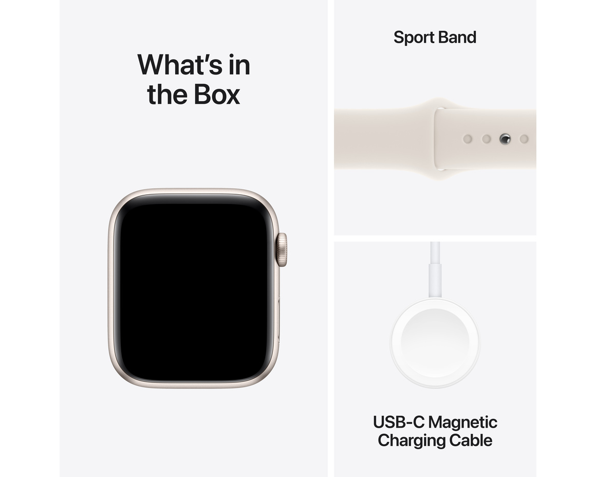 Apple Watch SE Stjärnglans 44mm GPS M/L