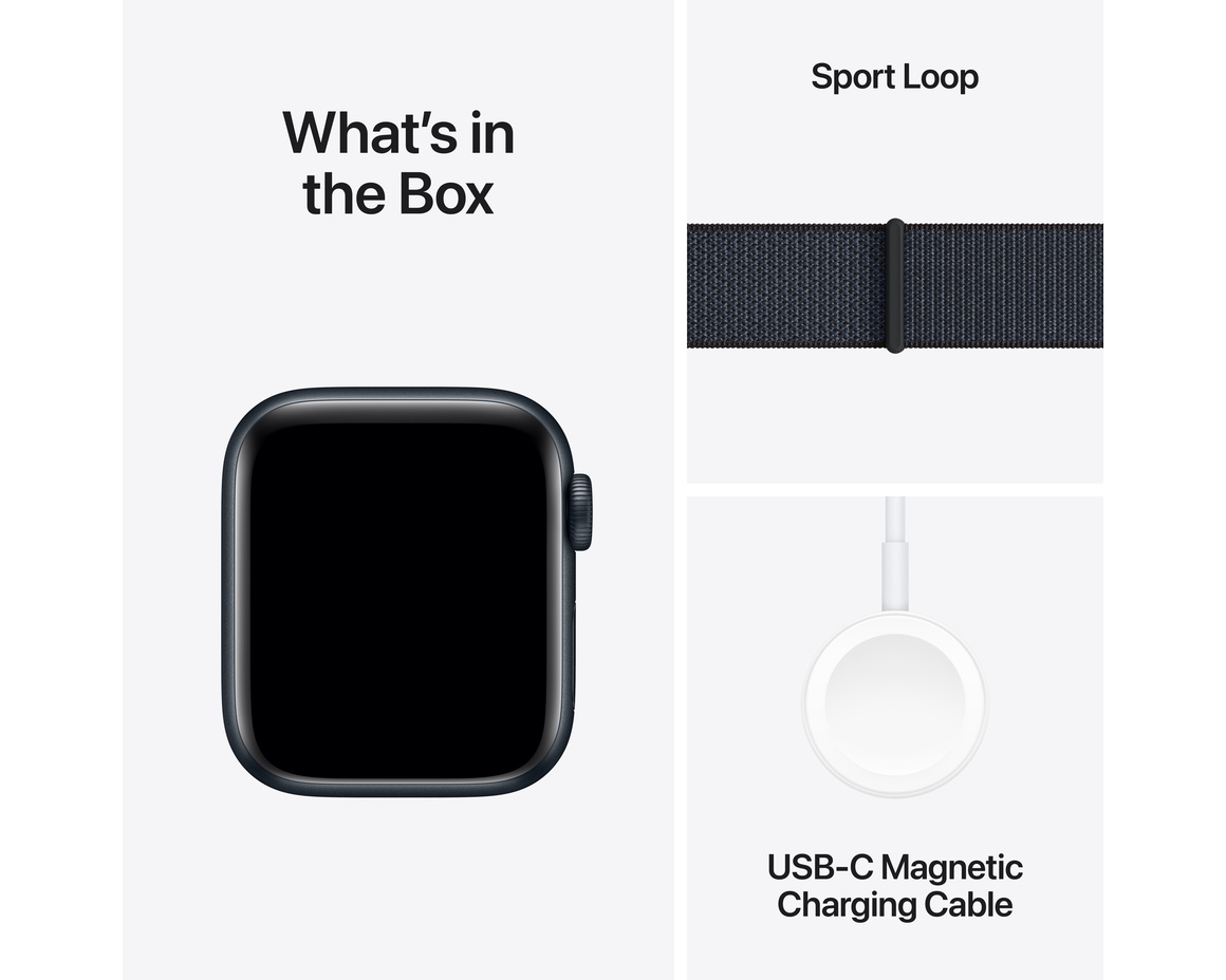 Apple Watch SE med Sportloop 2024 Midnatt 40mm GPS