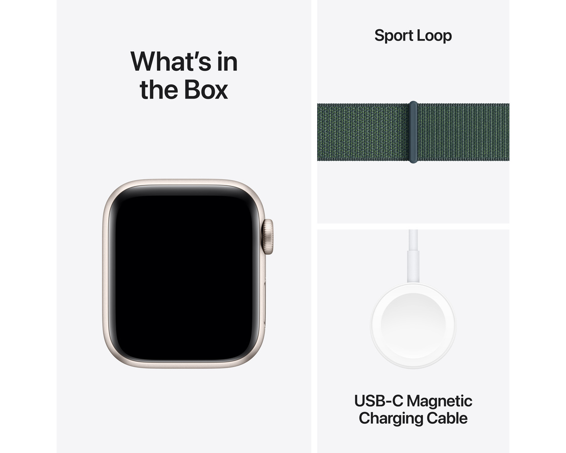 Apple Watch SE med Sportloop 2024 Stjärnglans 40mm GPS