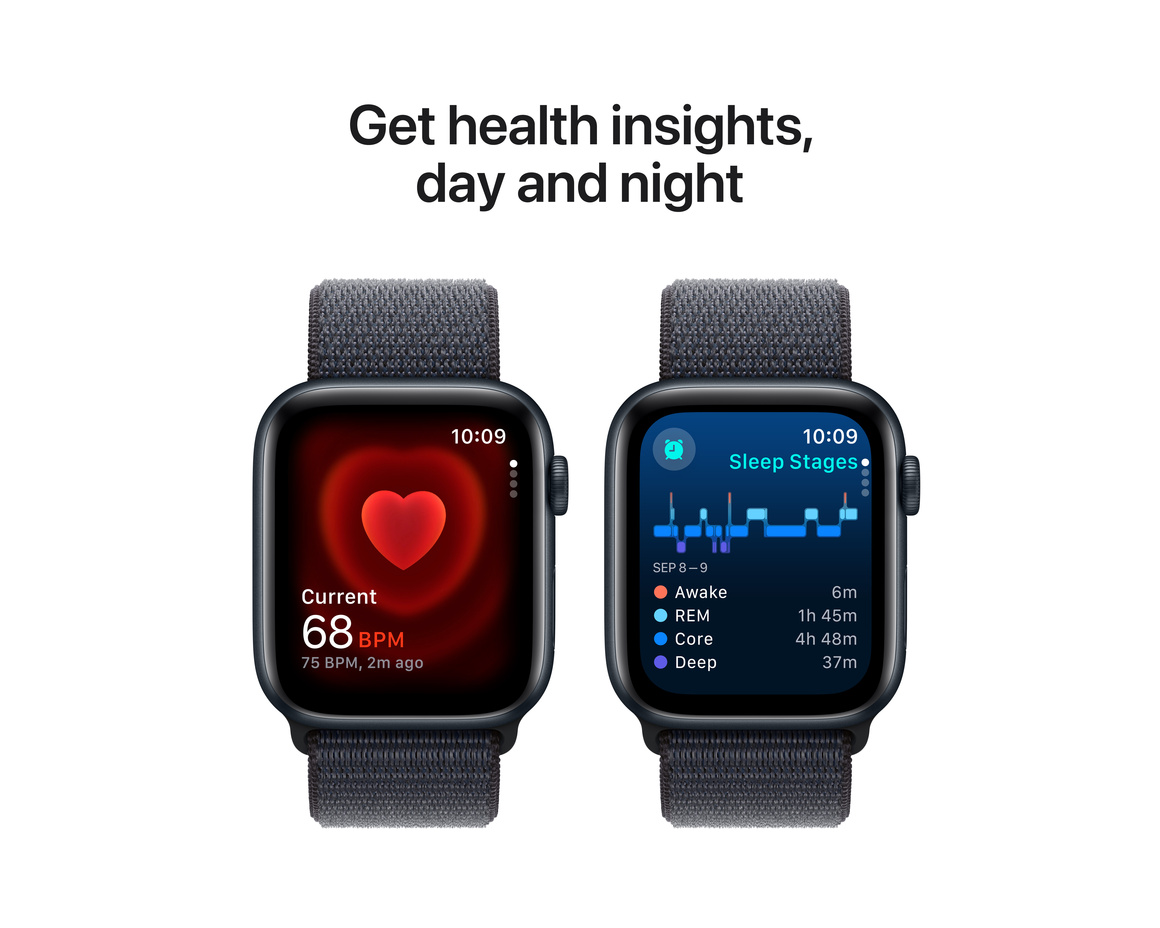 Apple Watch SE med Sportloop 2024 Midnatt 44mm GPS