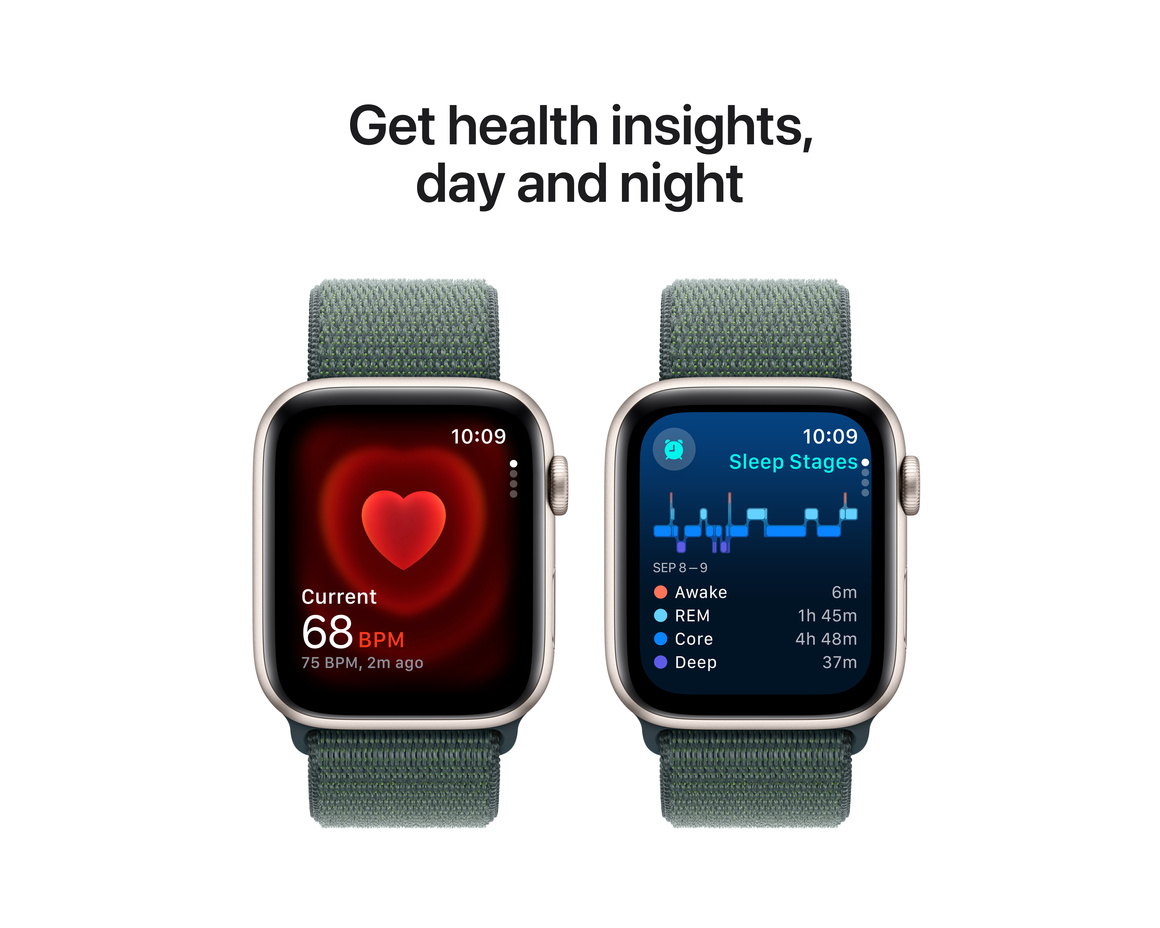 Apple Watch SE med Sportloop 2024 Stjärnglans 44mm GPS