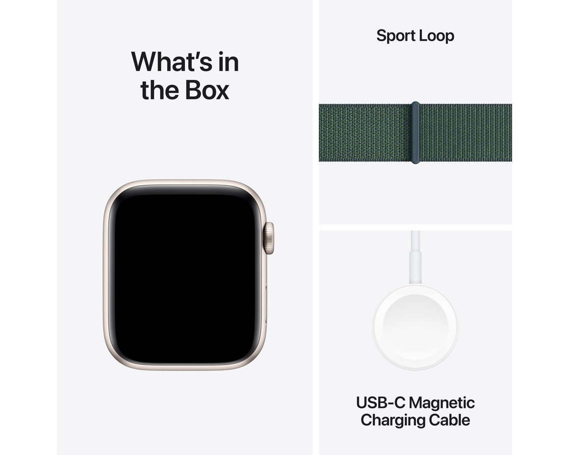 Apple Watch SE med Sportloop 2024 Stjärnglans 44mm GPS