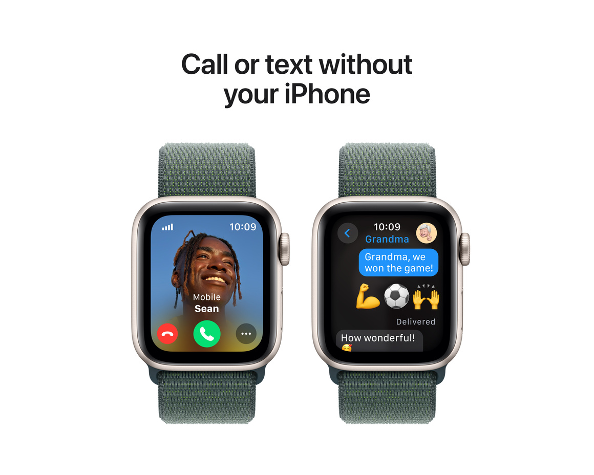 Apple Watch SE med Sportloop 2024 Stjärnglans 40mm GPS + Cellular