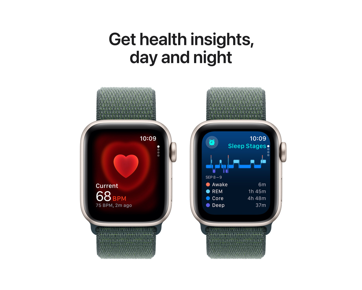 Apple Watch SE med Sportloop 2024 Stjärnglans 40mm GPS + Cellular
