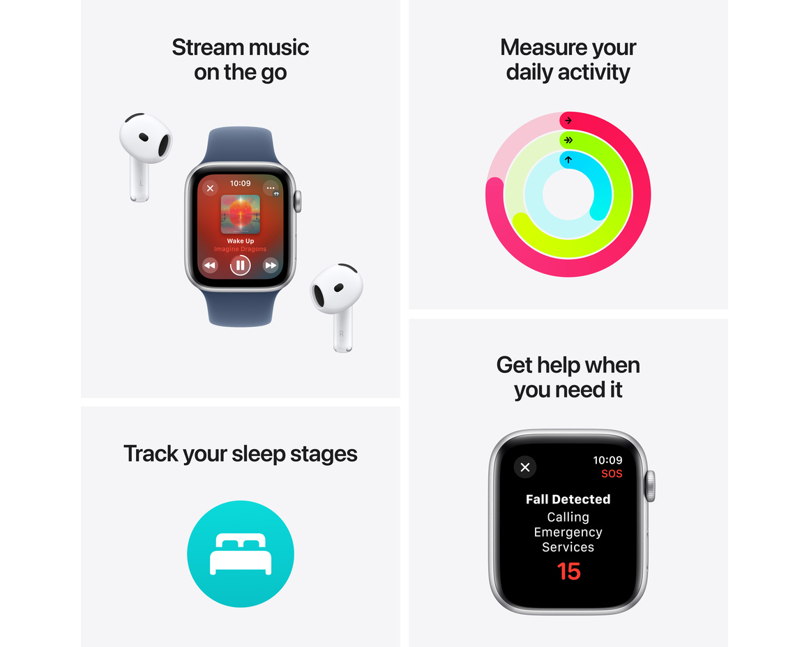 Apple Watch SE med Sportloop 2024 Midnatt 44mm GPS + Cellular