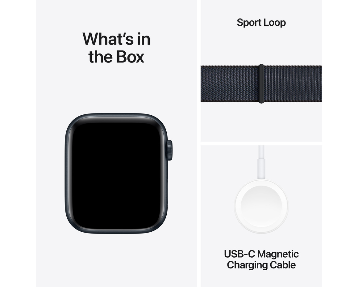 Apple Watch SE med Sportloop 2024 Midnatt 44mm GPS + Cellular