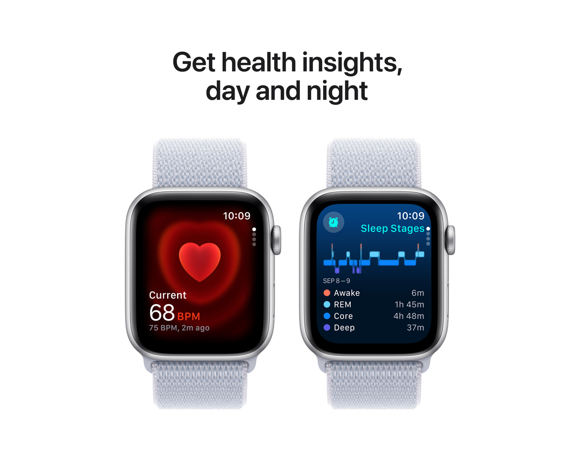 Apple Watch SE med Sportloop 2024 Silver 44mm GPS + Cellular