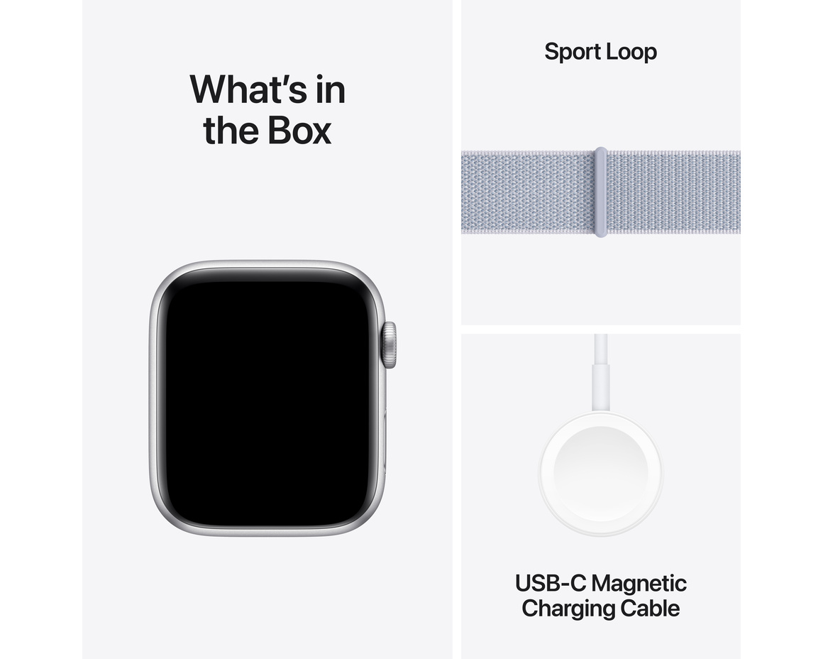 Apple Watch SE med Sportloop 2024 Silver 44mm GPS + Cellular