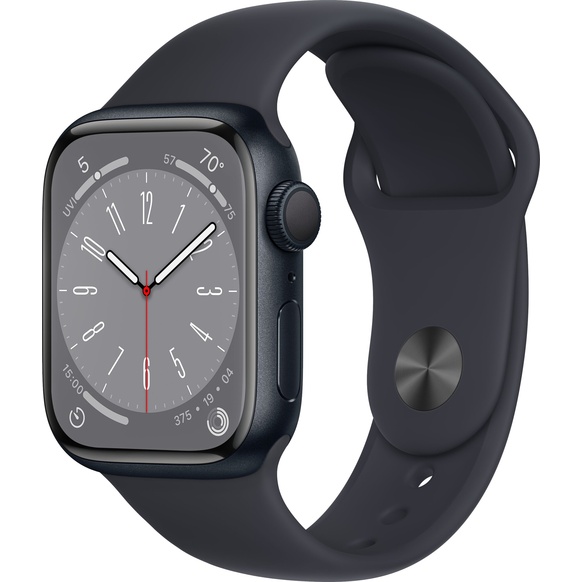 Apple Watch Series 8 GPS + Cellular 41mm Midnatt Aluminiumboett med Midnatt Sport Band - Regular