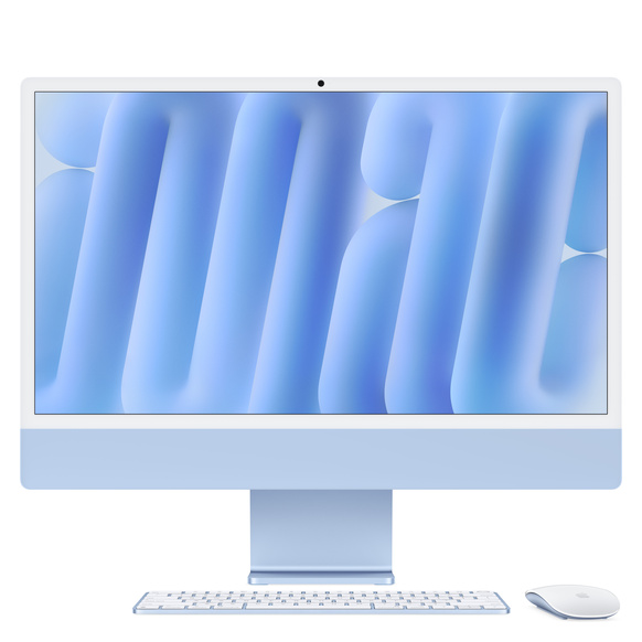 iMac 24 Retina 4.5K (2024) M4 8-core CPU, 8-core GPU/16GB/512GB SSD - Blå/Touch ID/Numerisk