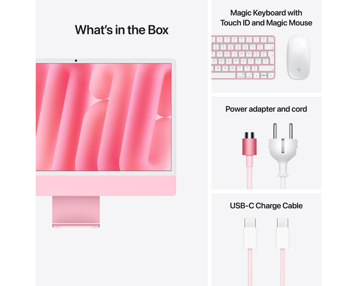 iMac 24 Retina 4.5K (2024) M4 10-core CPU, 10-core GPU/16GB Rosa 512 GB