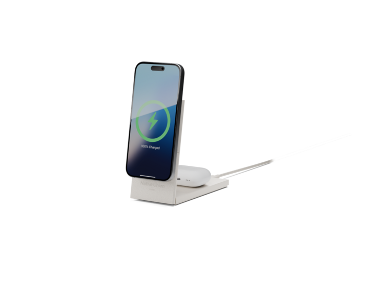 Native Union Rise 2-in-1 Qi2 wireless charger Sandstone