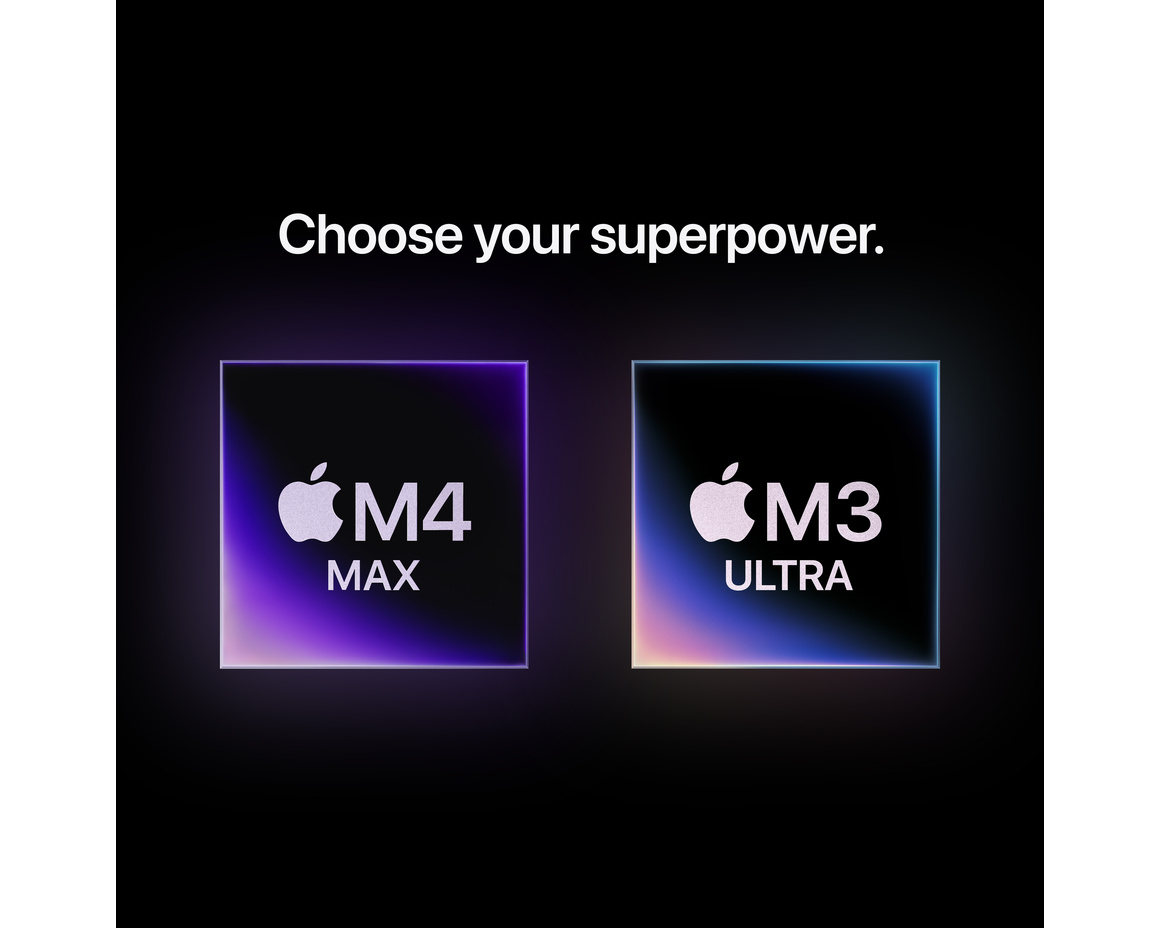 Mac Studio: Apple M3 Ultra chip med 28‑core CPU, 60‑core GPU, 96GB, 1TB