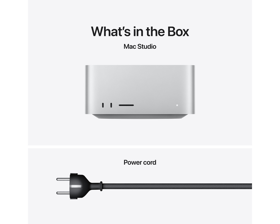 Mac Studio: Apple M3 Ultra chip med 28‑core CPU, 60‑core GPU, 96GB, 1TB