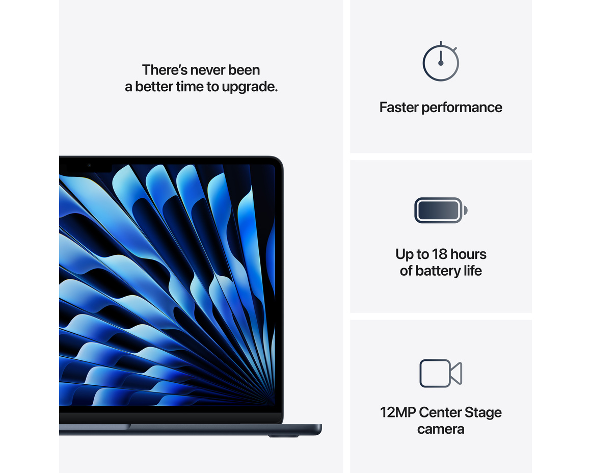 MacBook Air 13 M4 chip, 10-core CPU,10-core GPU/24GB/512GB SSD - Midnatt