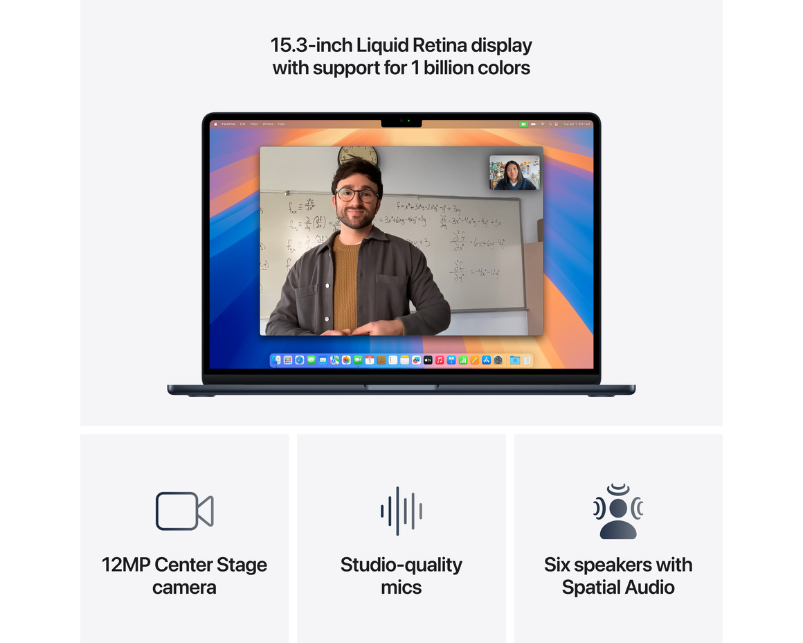 MacBook Air 15 M4 chip, 10-core CPU,10-core GPU/16GB/256GB SSD - Midnatt
