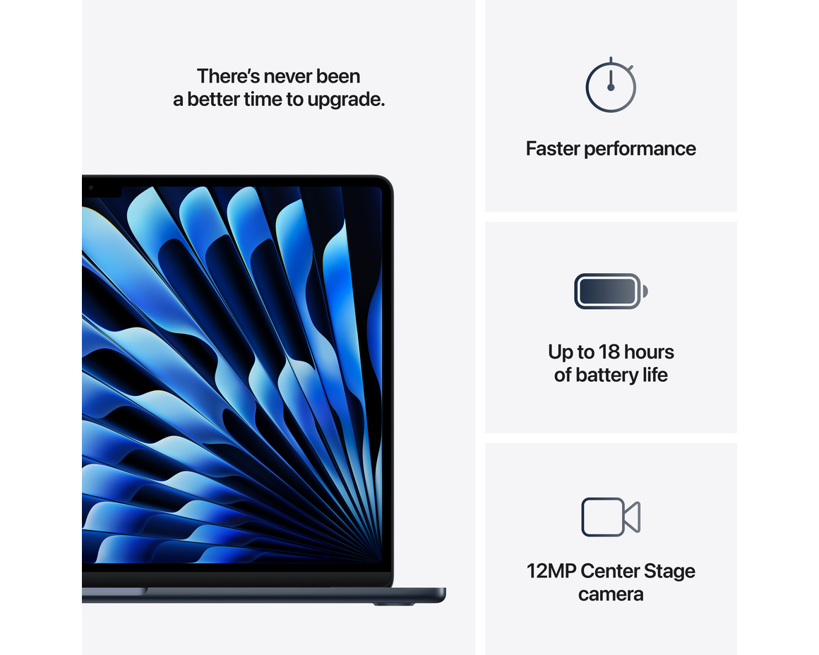 MacBook Air 15 M4 chip, 10-core CPU,10-core GPU/16GB/256GB SSD - Midnatt