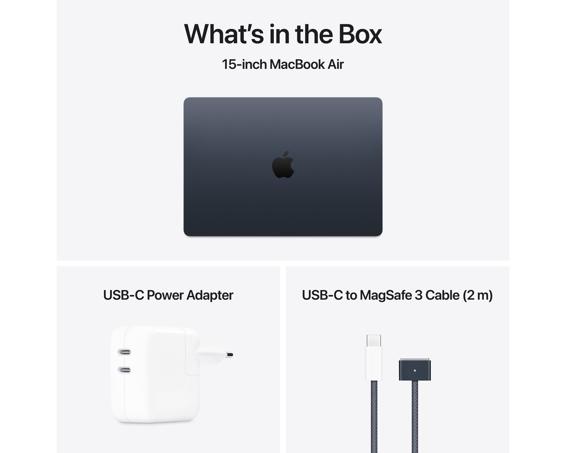 MacBook Air 15 M4 chip, 10-core CPU,10-core GPU/16GB/256GB SSD - Midnatt