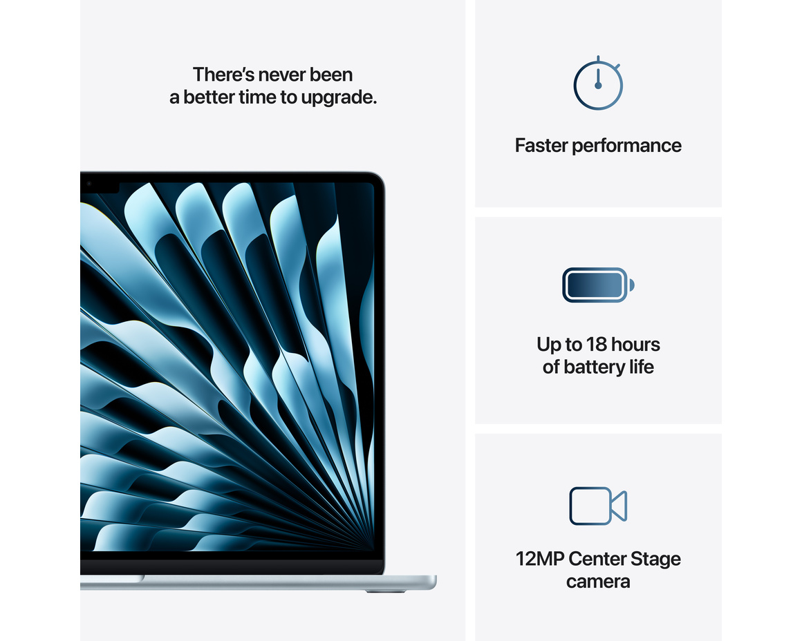 MacBook Air 15 M4 chip, 10-core CPU,10-core GPU/24GB/512GB SSD - Himmelsblå