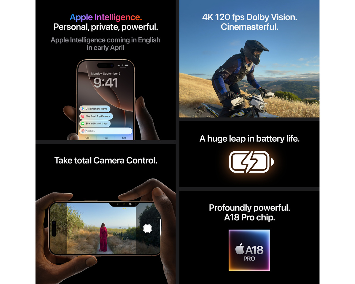 iPhone 16 Pro Max Vitt titan 1 TB