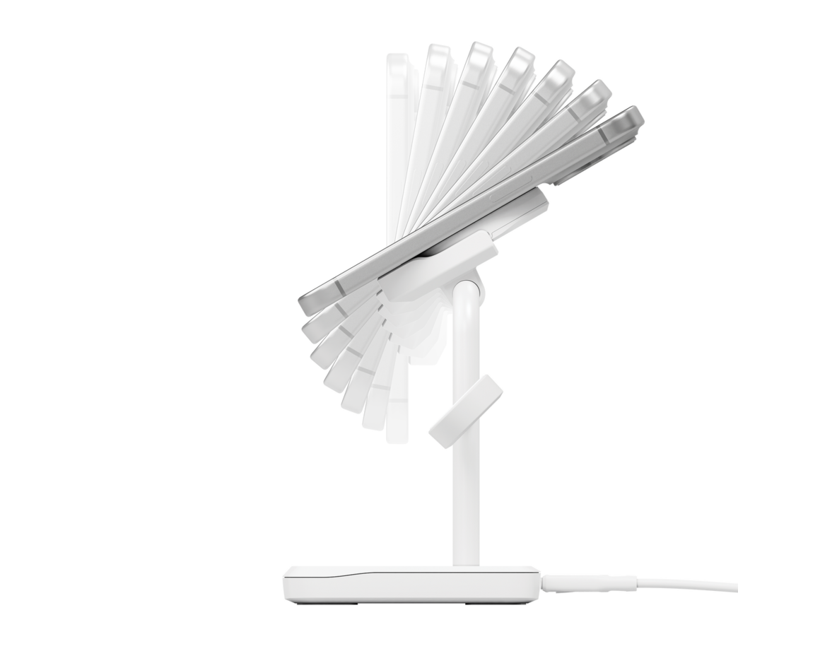 Cygnett ChargeBase 3-i-1 Qi2 Laddningsstation för iPhone, Apple Watch och AirPods Vit