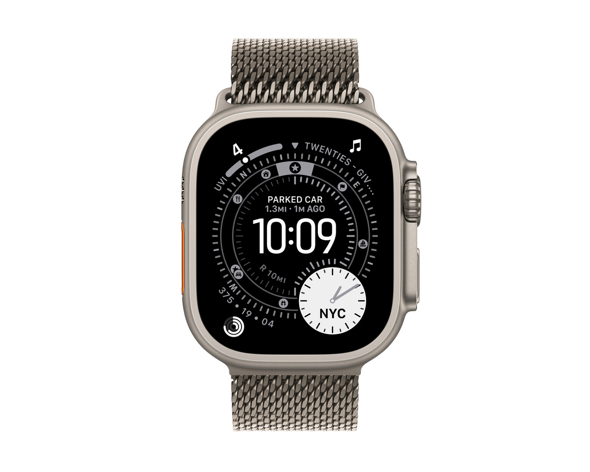 Apple Watch Ultra 3 GPS + Cellular 49mm med Milanese Loop Naturlig Small