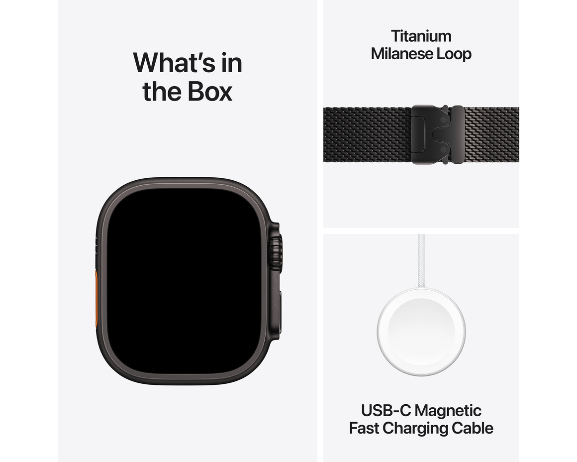 Apple Watch Ultra 3 GPS + Cellular 49mm med Milanese Loop Svart Medium