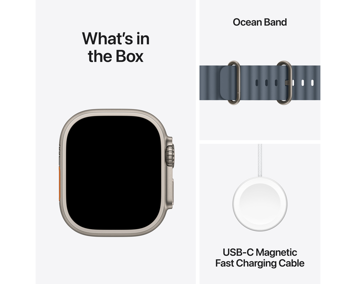 Apple Watch Ultra 3 GPS + Cellular 49mm med Ankarblå Ocean Band