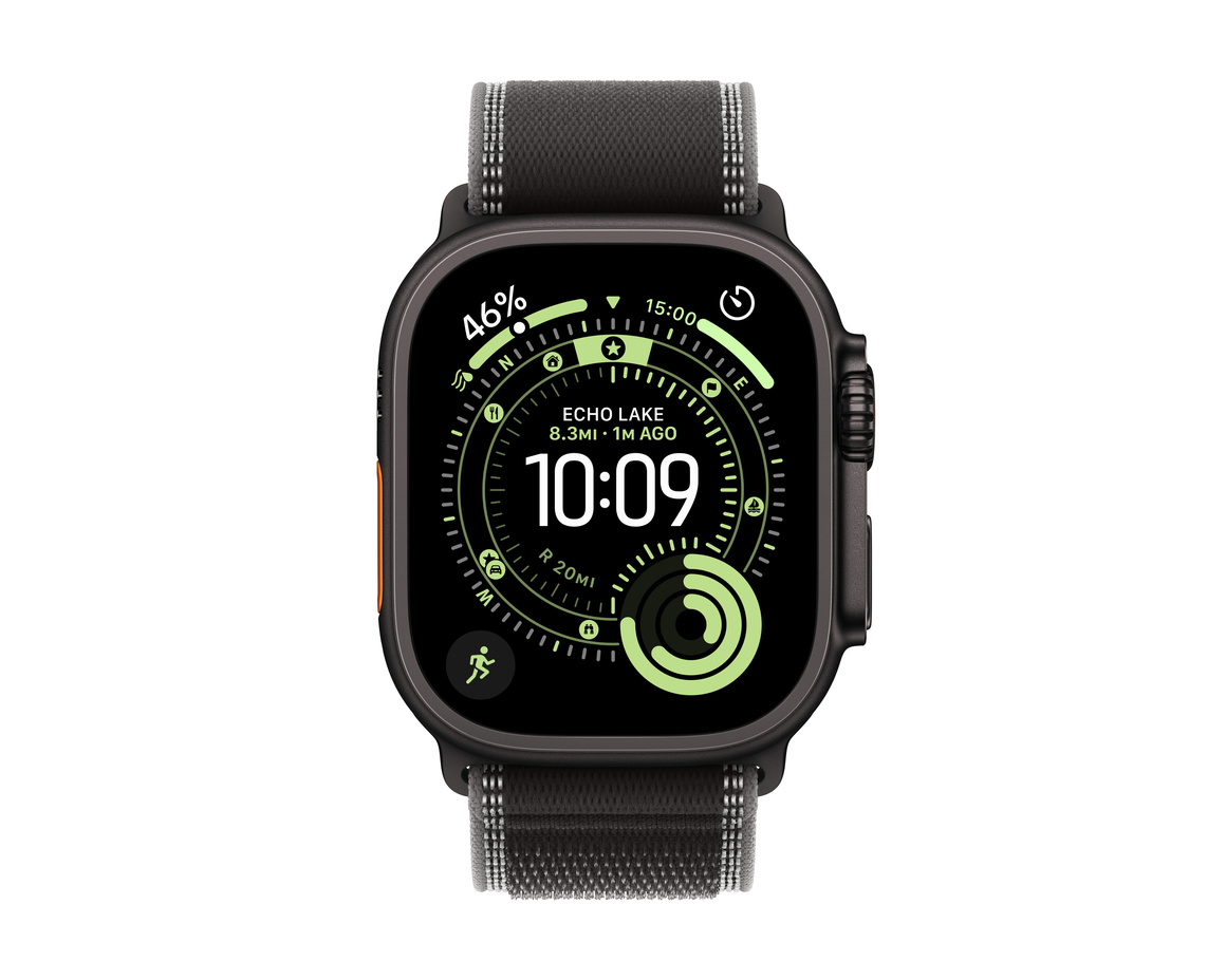 Apple Watch Ultra 3 GPS + Cellular 49mm med Svart/gråsvart Terrängloop S/M