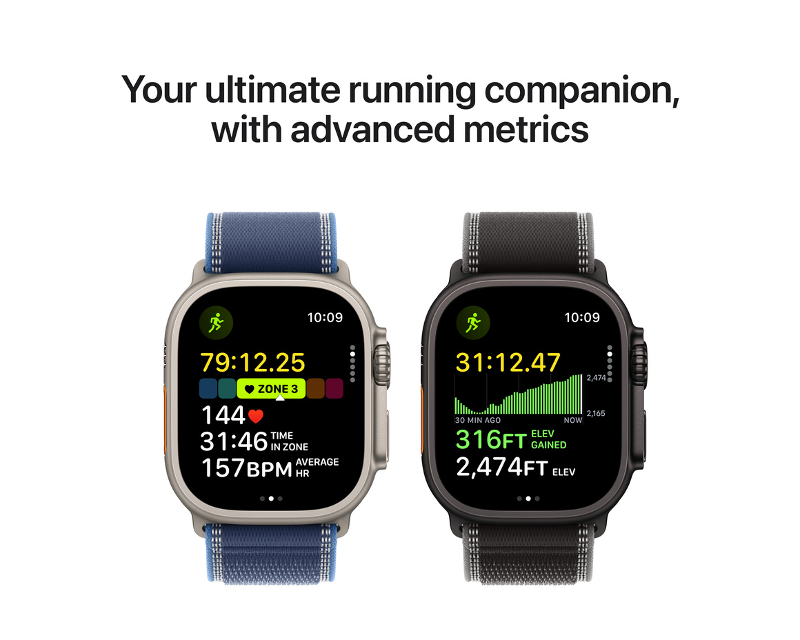 Apple Watch Ultra 3 GPS + Cellular 49mm med Svart/gråsvart Terrängloop S/M