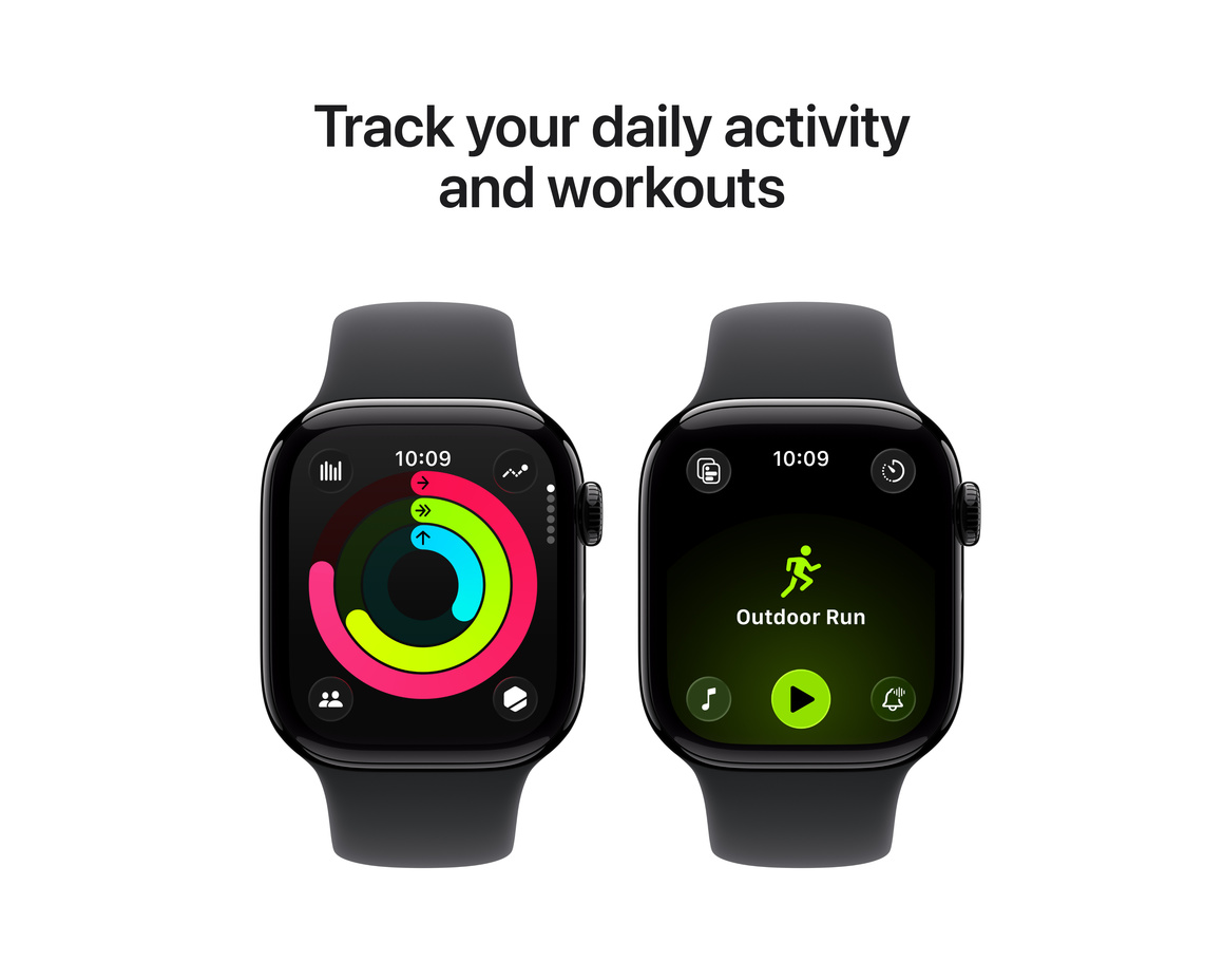 Apple Watch Series 11 Aluminium med Sportband Gagatsvart 42 mm GPS S/M