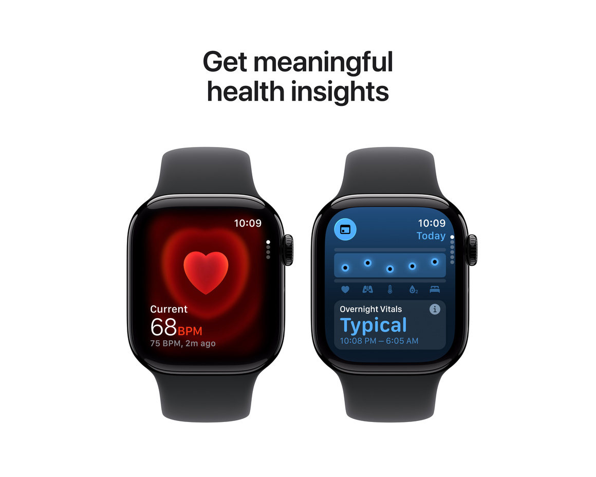 Apple Watch Series 11 Aluminium med Sportband Gagatsvart 42 mm GPS S/M