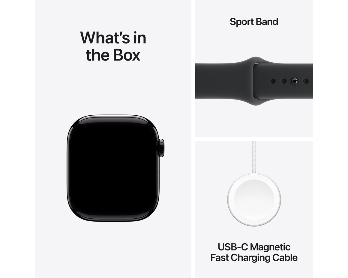 Apple Watch Series 11 Aluminium med Sportband Gagatsvart 42 mm GPS S/M