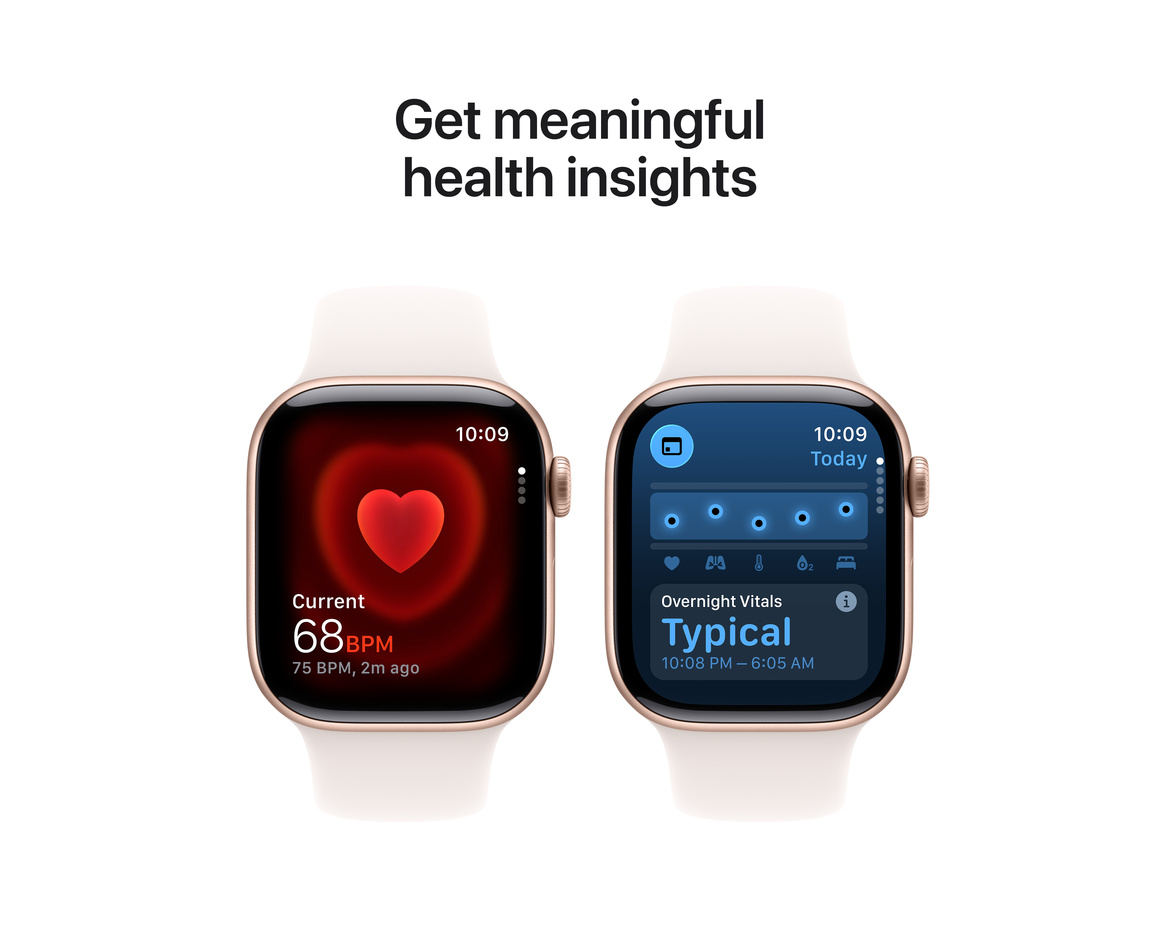 Apple Watch Series 11 Aluminium med Sportband Roséguld 42 mm GPS M/L