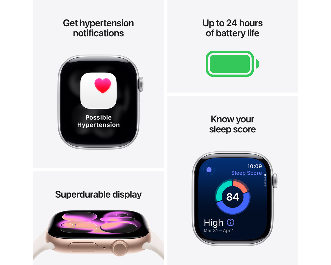 Apple Watch Series 11 Aluminium med Milanesisk Loop 46 mm Naturlig S/M