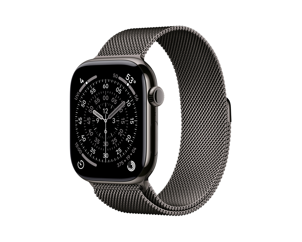 Apple Watch Series 11 Titan med Milanesisk Loop 42 mm Skiffer