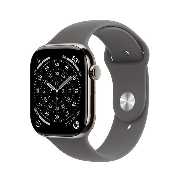 Apple Watch Series 11 Titan med Sportband Naturlig 42 mm S/M