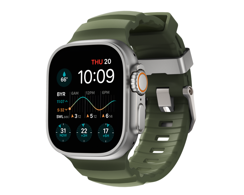 Nomad - Rocky Point Band - 46mm/49mm | Forest | Natural Hardware