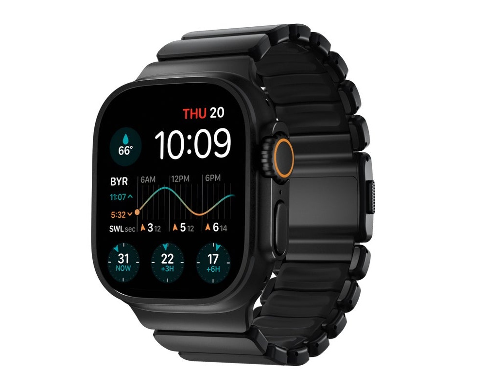 Nomad - Stratos Band - 49mm | Black Titanium | Black FKM