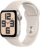 Begagnad Apple Watch SE 2023 GPS 40mm Stjärnglans Aluminiumboett med Stjärnglans Sport Band - S/M- Gradering B