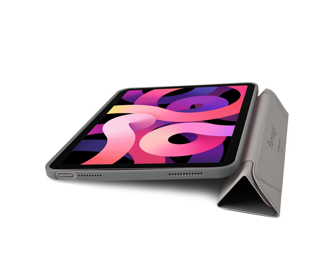 Pomologic - BookFold Clear till iPad 11(A16)/10,9 10th Gen - Clear/Grå