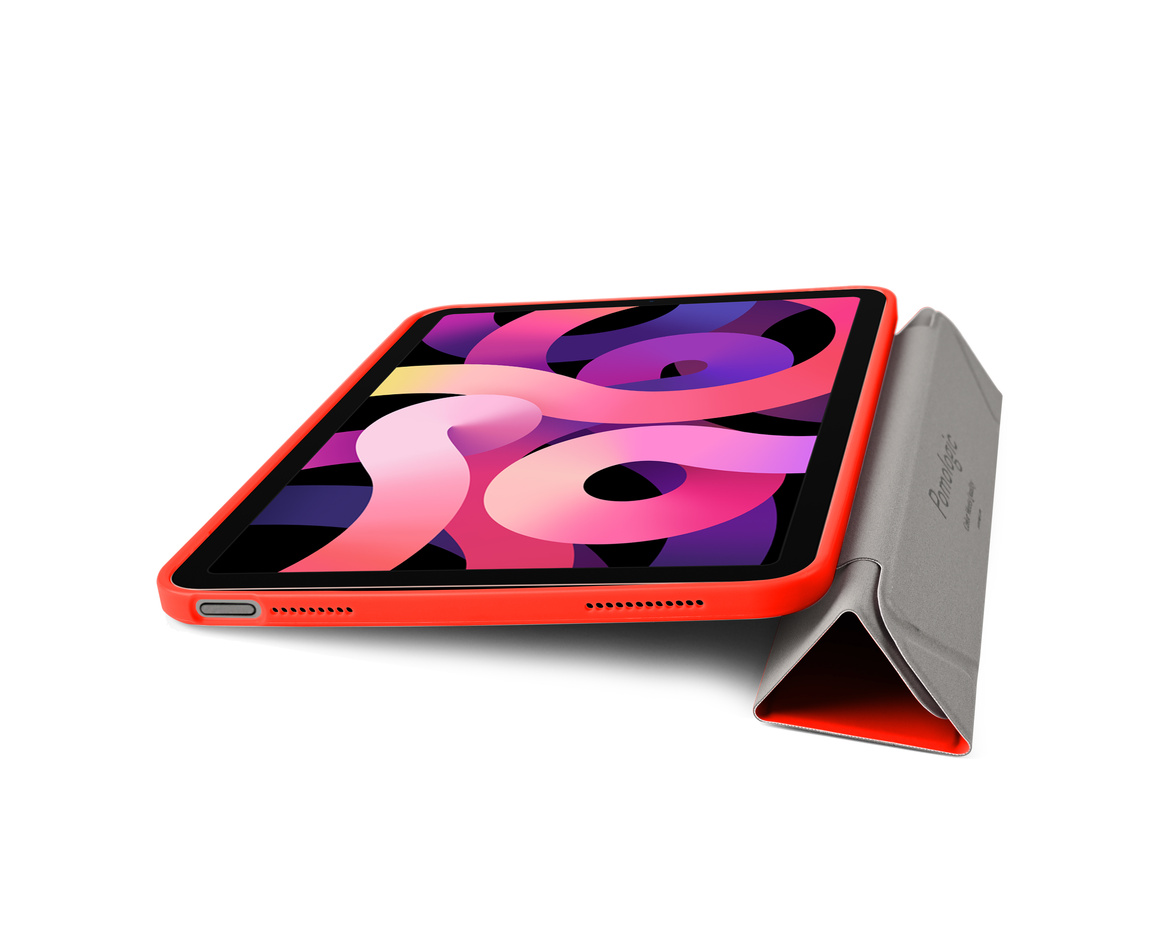 Pomologic - BookFold Clear till iPad 11(A16)/10,9 10th Gen - Clear/Röd