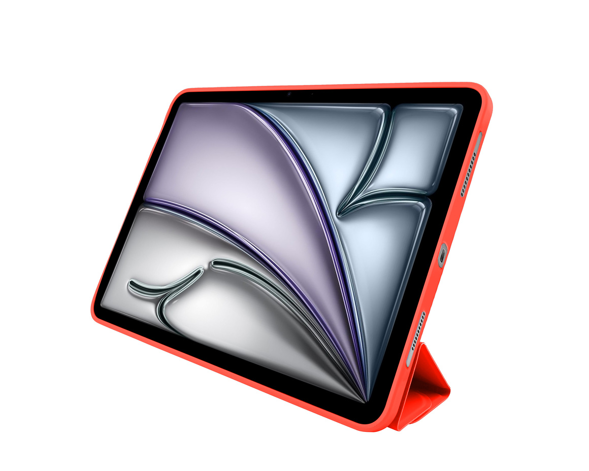 Pomologic - BookFold Clear till iPad Air 11 (M2/M3) - Clear/Röd