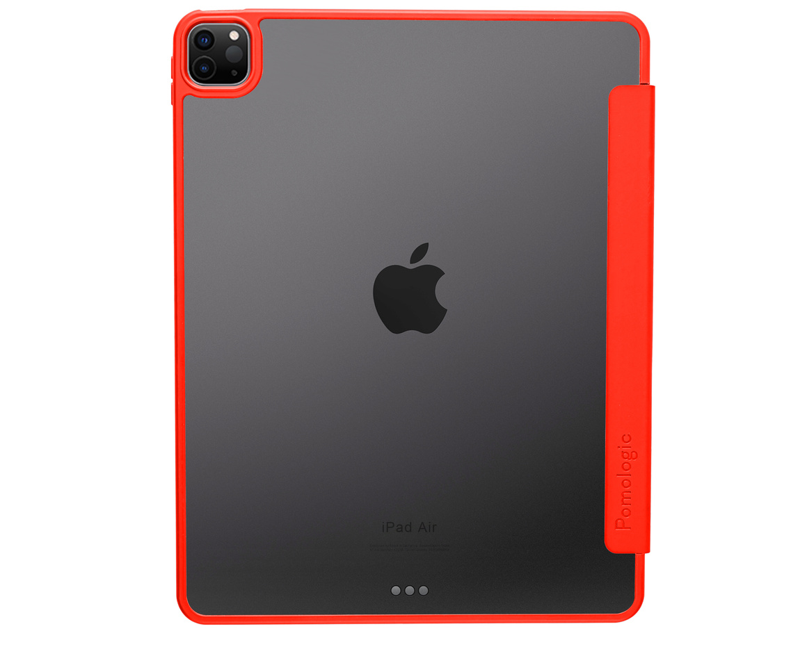 Pomologic - BookFold Clear till iPad Air 13 (M2/M3) - Clear/Röd