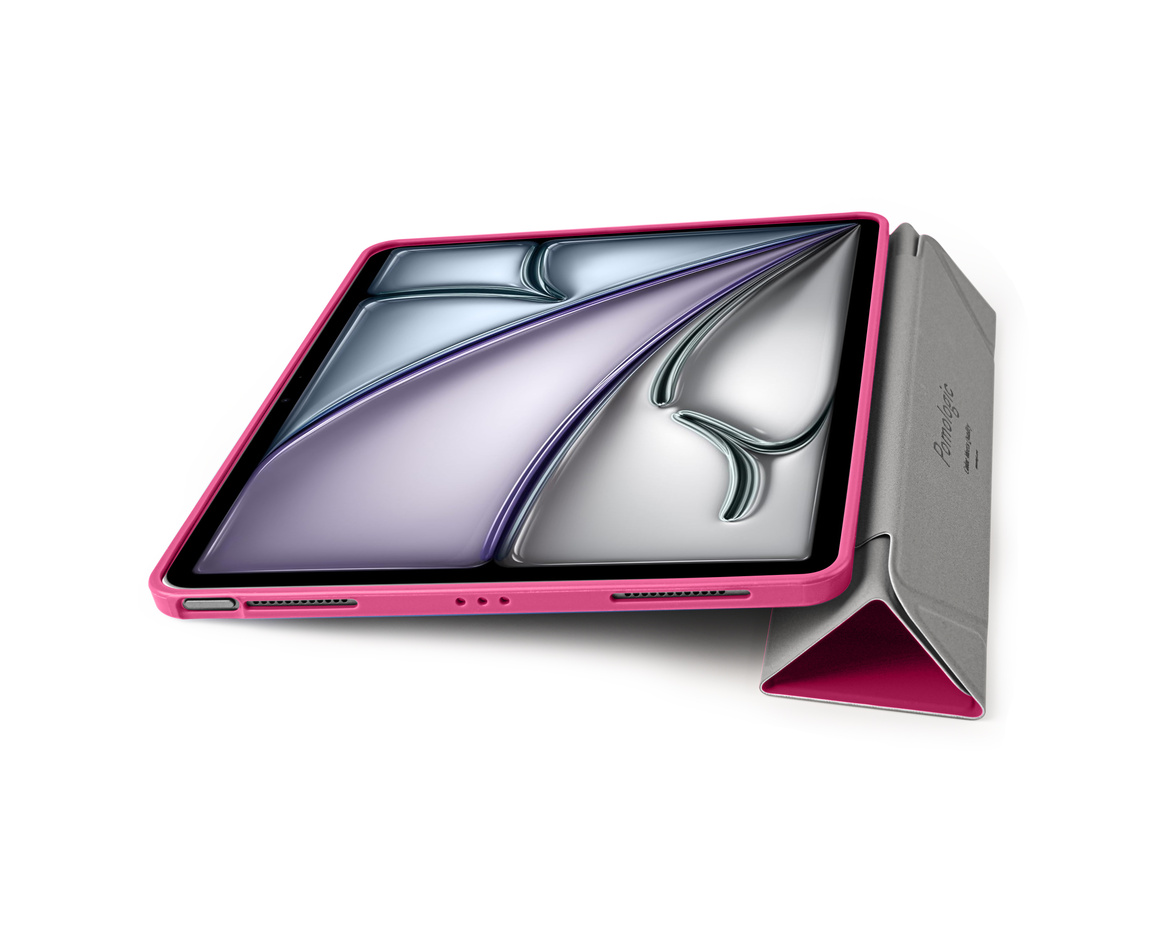 Pomologic - BookFold Clear till iPad Air 13 (M2/M3) - Clear/Rosa